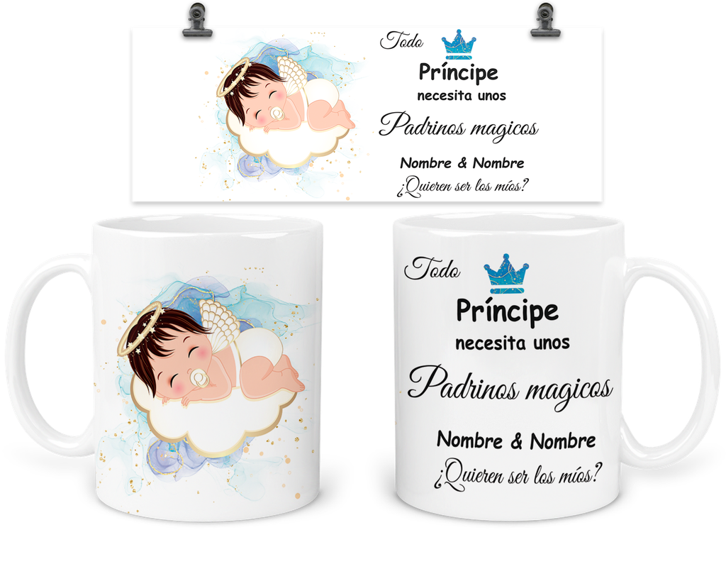 Taza Para Padrinos De Bautizo Tba13. Regalos Madrina Padrino