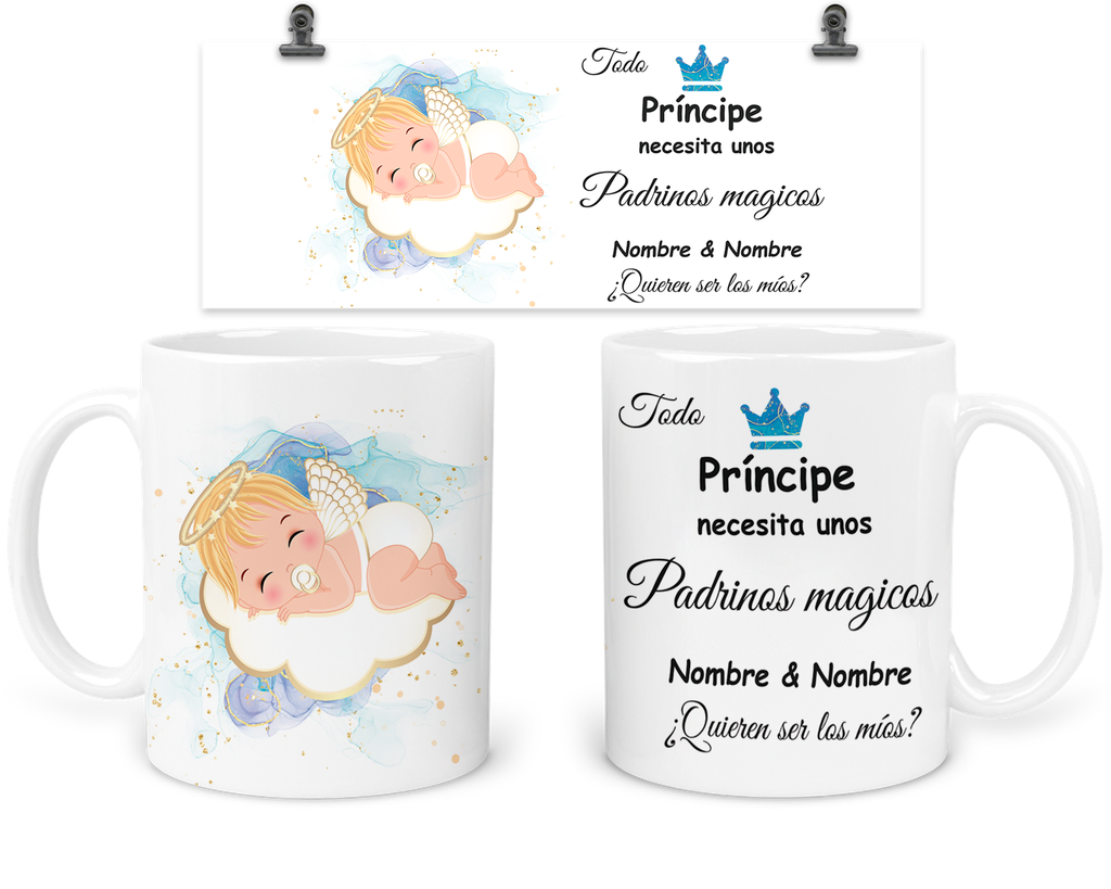 Taza Para Padrinos De Bautizo Tba14. Regalos Madrina Padrino