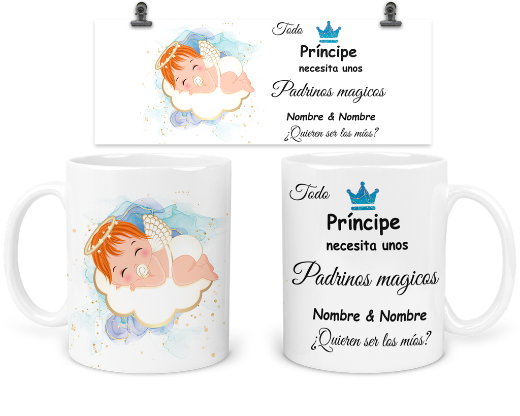 Taza Para Padrinos De Bautizo Tba15. Regalos Madrina Padrino