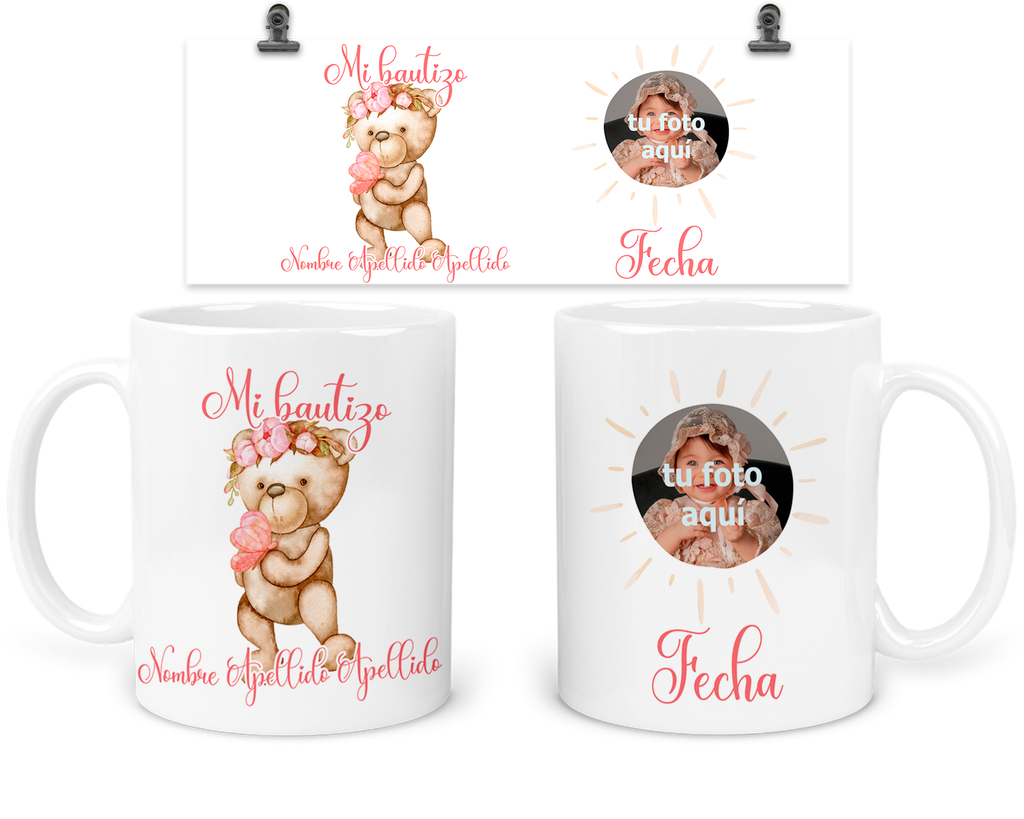Taza Personalizada Para Bautizo Tba18. Detalle Invitados