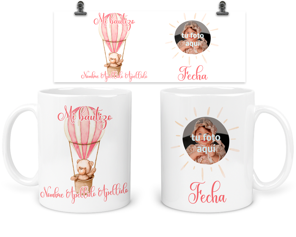 Taza Personalizada Para Bautizo Tba20. Detalle Invitados
