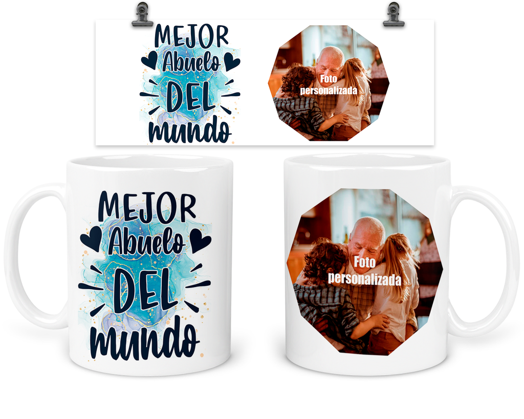 Taza 11 Oz Tda2. Dia Del Abuelo Personalizada Con Foto
