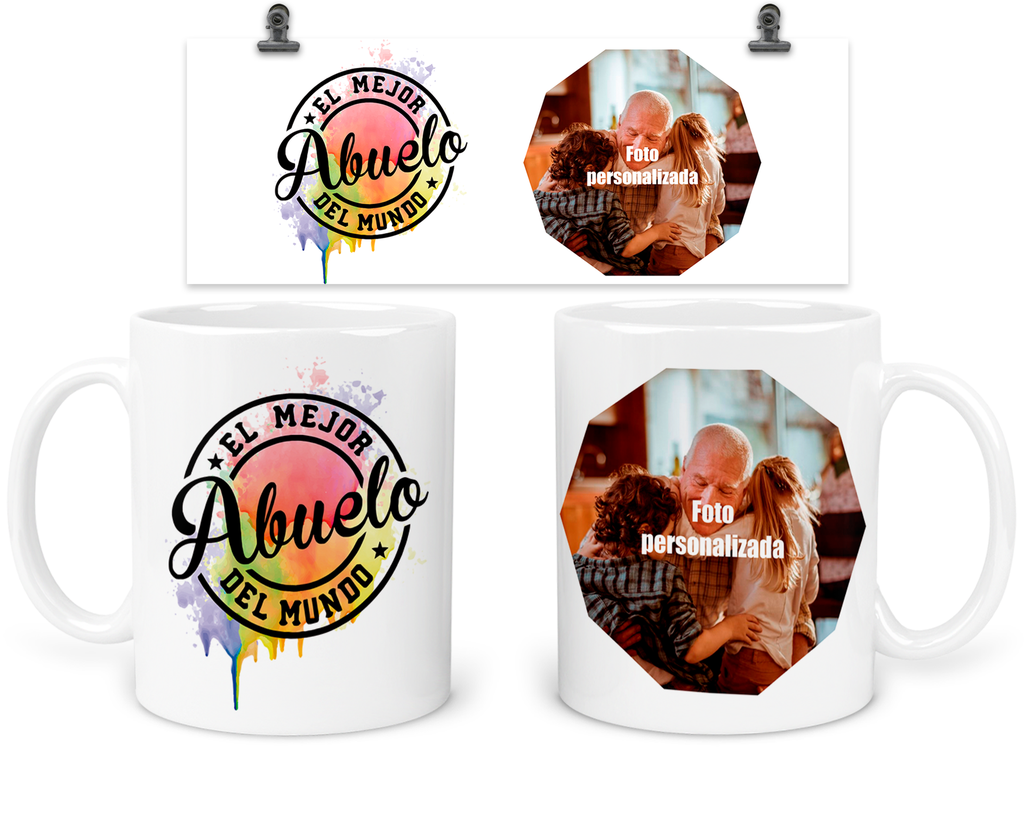 Taza 11 Oz Tda4. Dia Del Abuelo Personalizada Con Foto