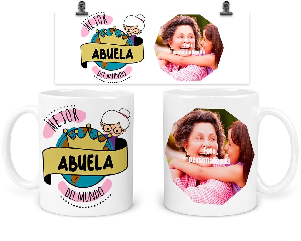 Taza 11 Oz Tda6. Dia Del Abuelo Personalizada Con Foto