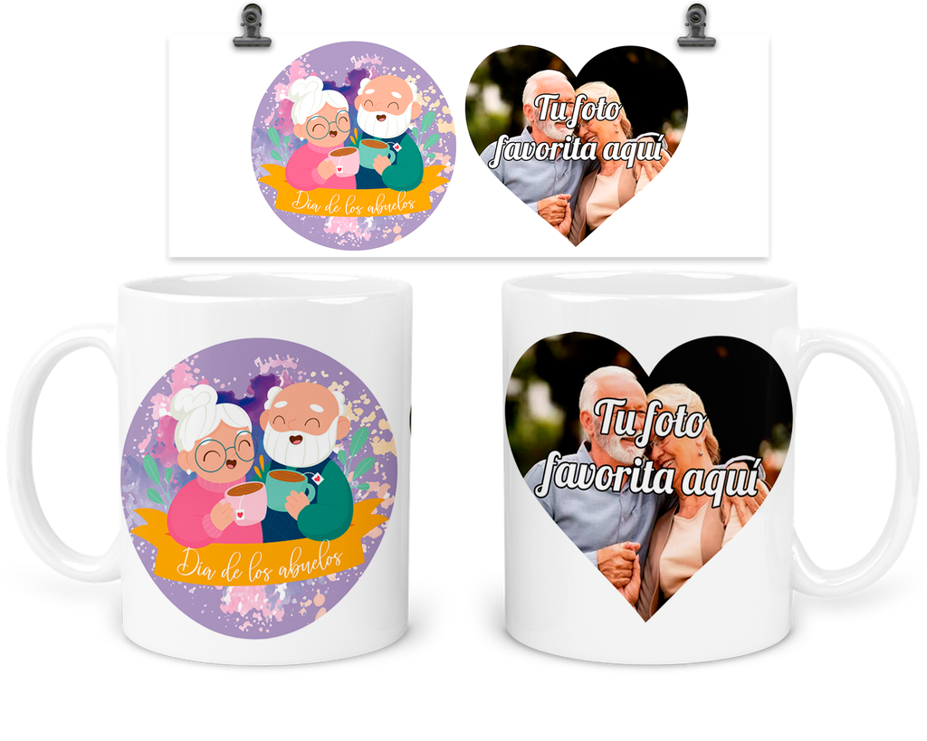 Taza 11 Oz Tda9. Dia Del Abuelo Personalizada Con Foto