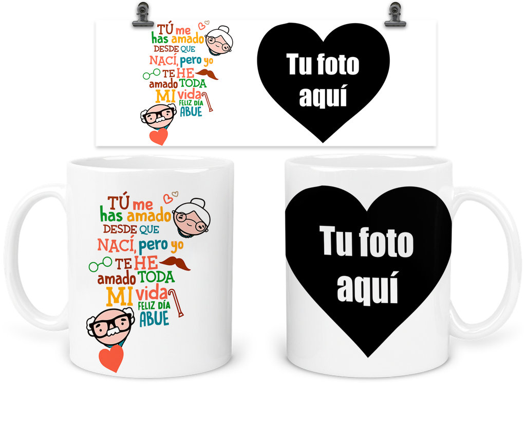 Taza 11 Oz Tda13. Dia Del Abuelo Personalizada Con Foto
