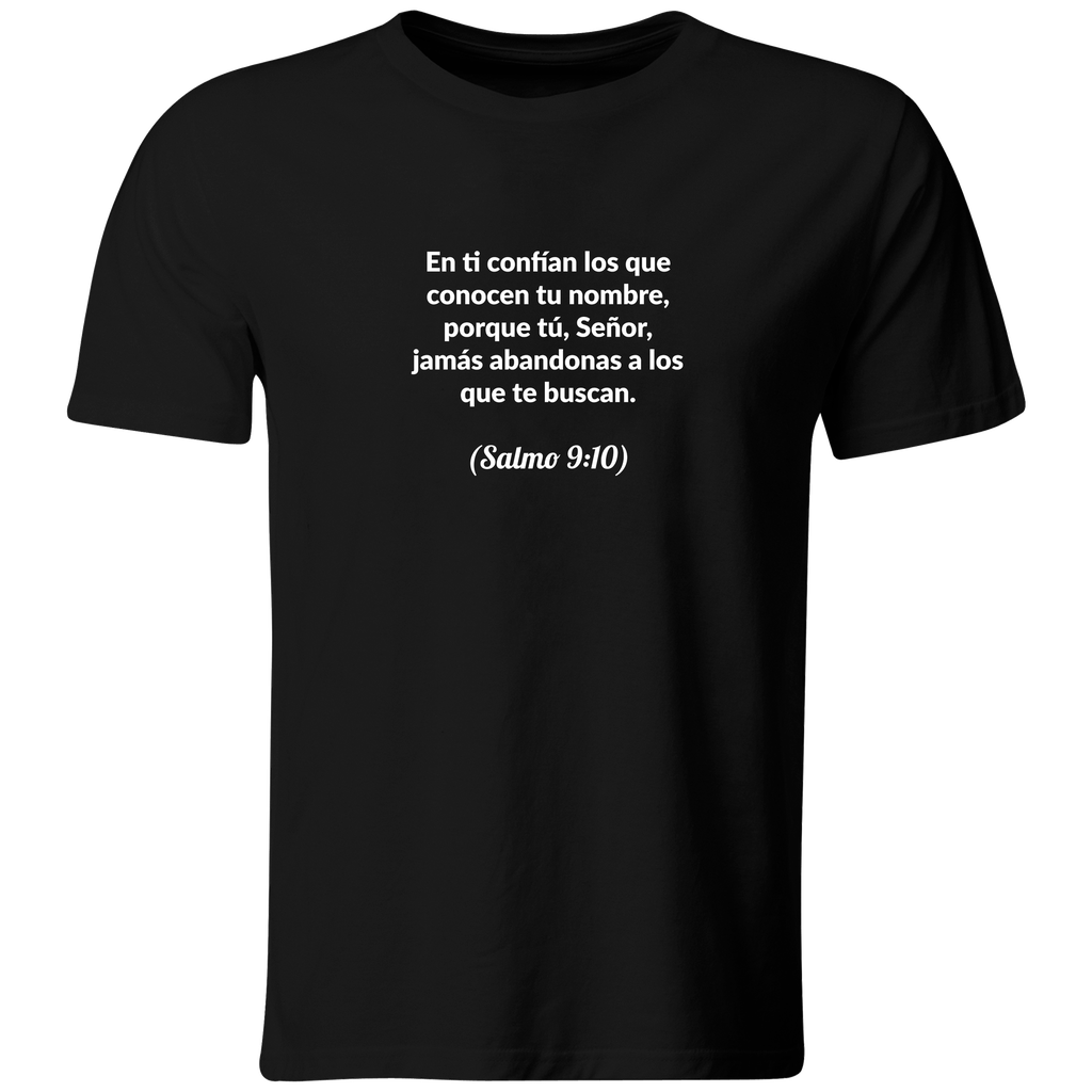 Playera Color Ic56. Frase Cristiana Religiosa: Salmo 9:10