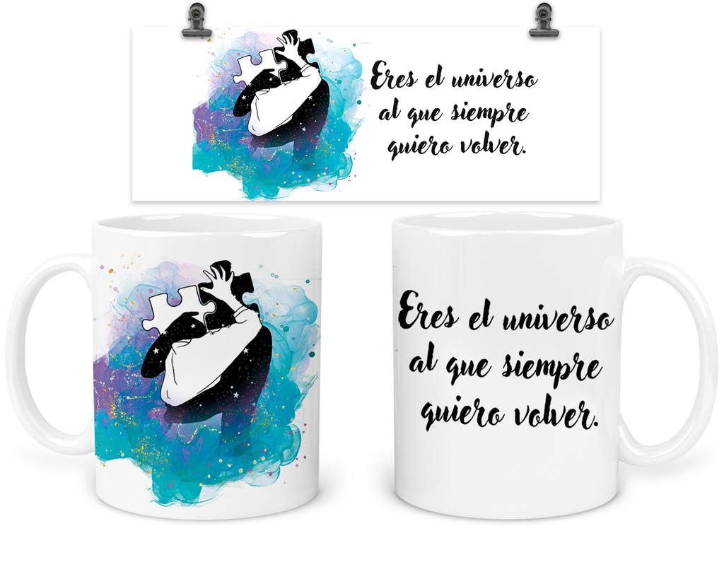 Taza 11 Oz Tapp11. Dúo De Tazas Aniversario: universo 