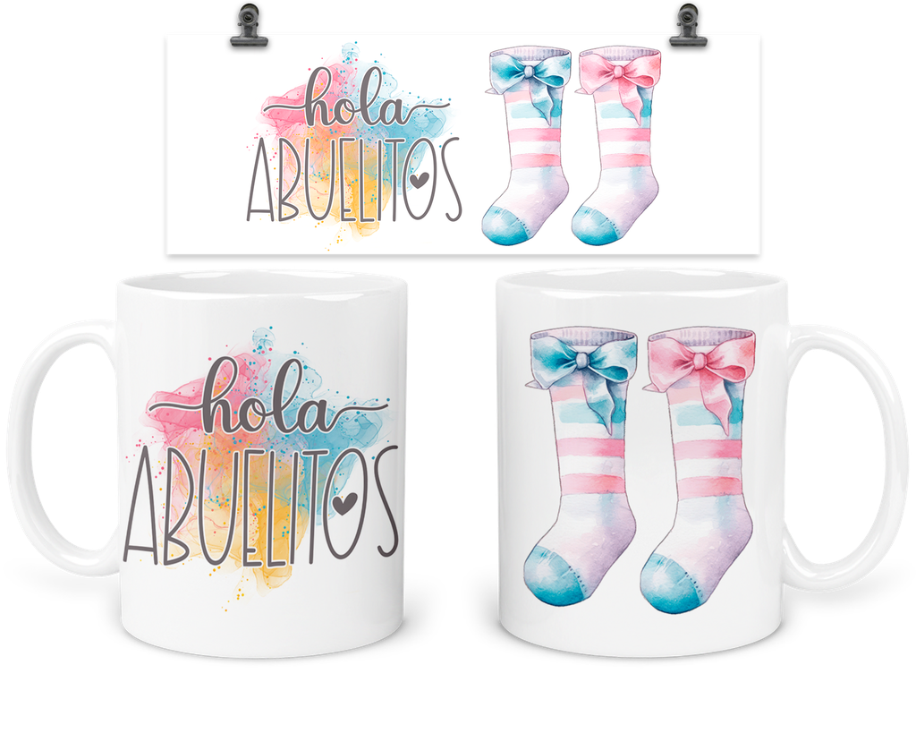 Taza 11 Oz TFB4. "Hola abuelitos" futuros padres.