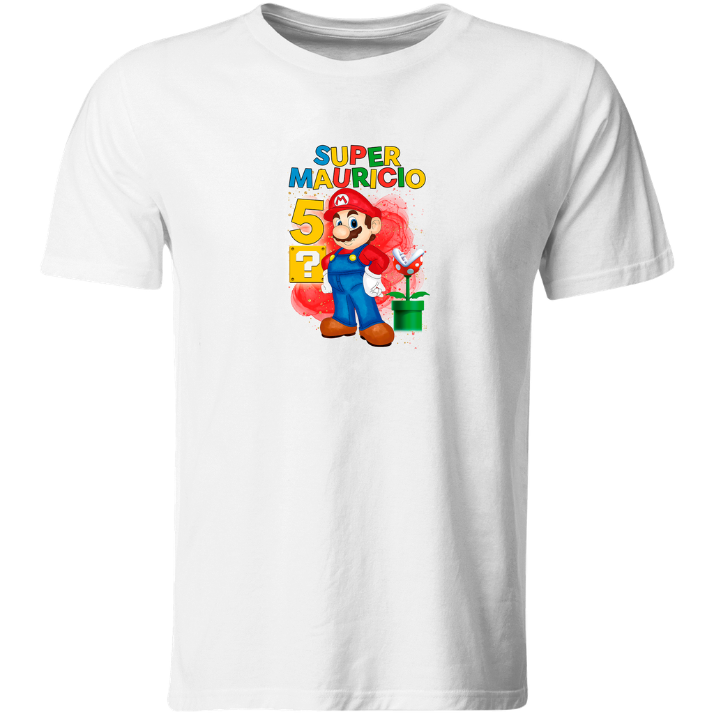 Playera Personalizada Cumpleaños Pc75. Mario Gamer
