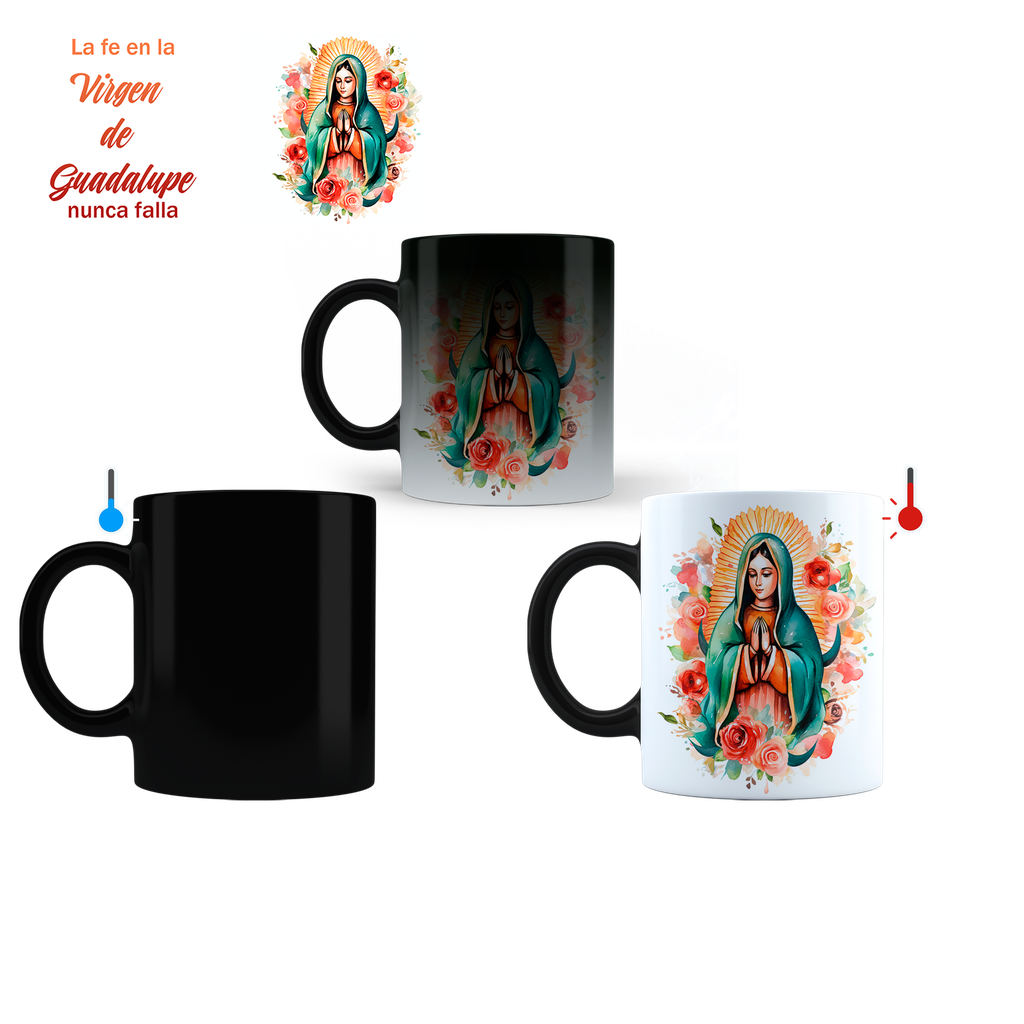 Taza Magica 11 Oz Ts8. Virgen De Guadalupe: Fe Y Devoción