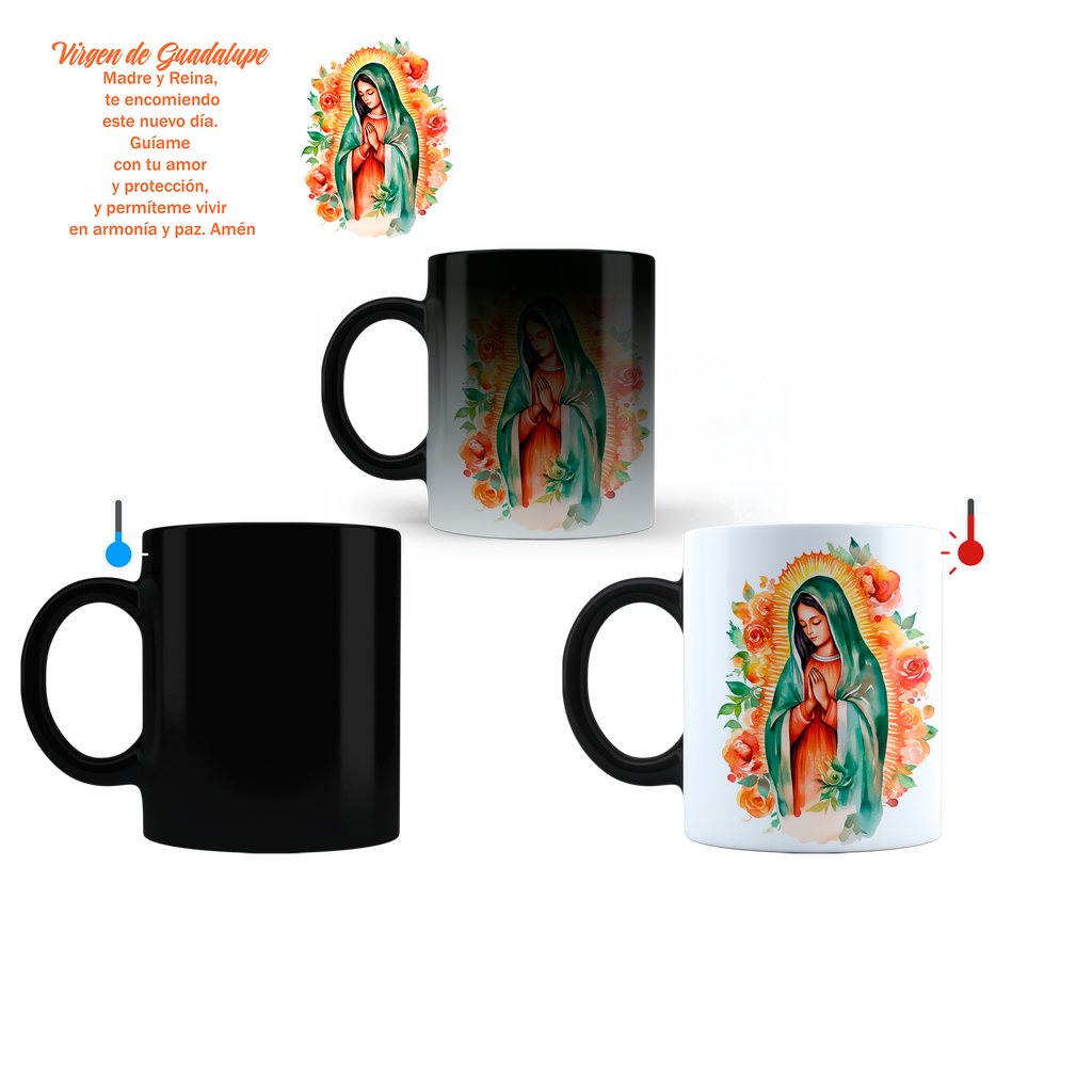Taza Magica 11 Oz Ts13. Virgen De Guadalupe: Fe Y Devoción