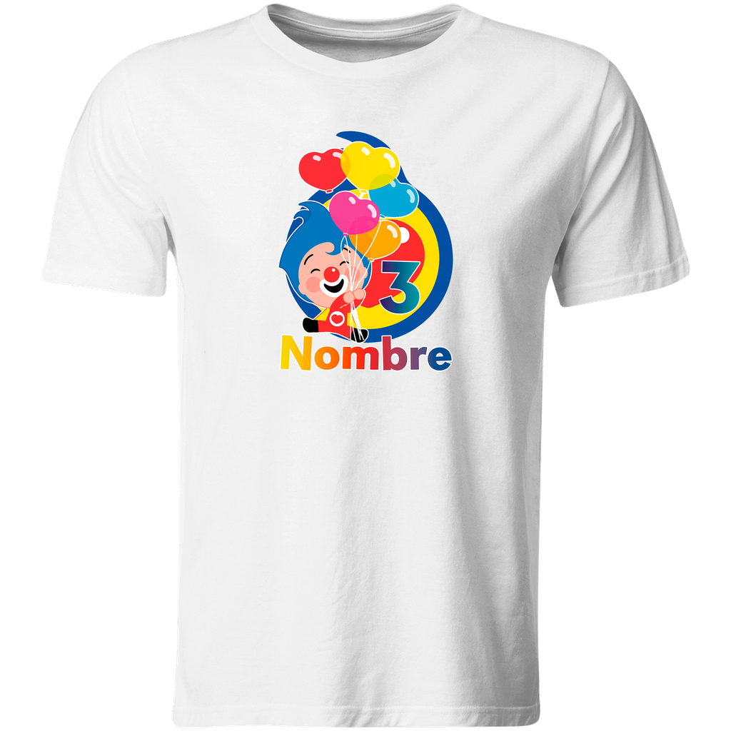 Playera Personalizada Cumpleaños Pc80. Plim Payaso Circo Plim