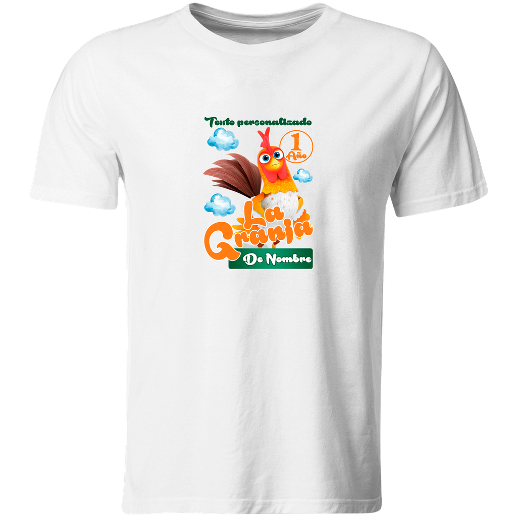 Playera Personalizada Cumpleaños Pc83. Gallo la granja. Bartolito