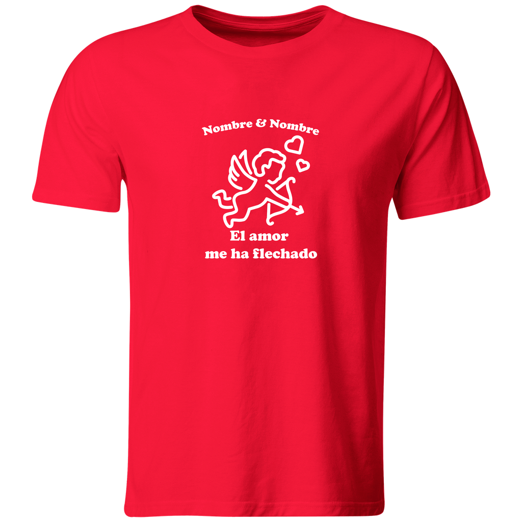Playera Personalizada con nombres Lsv1. San Valentin. El Amor Me Ha Flechado