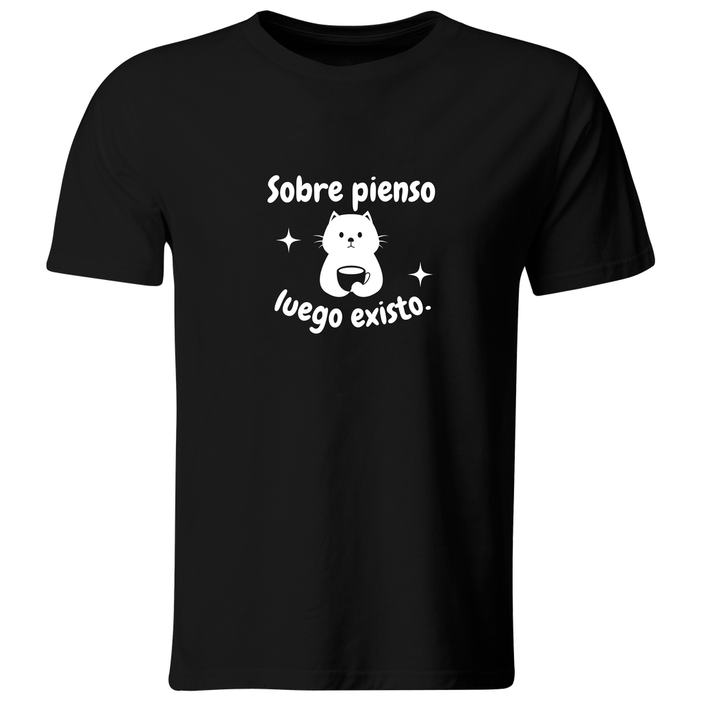 Playera Color Ic117. Frase Meme: Sobre pienso luego existo