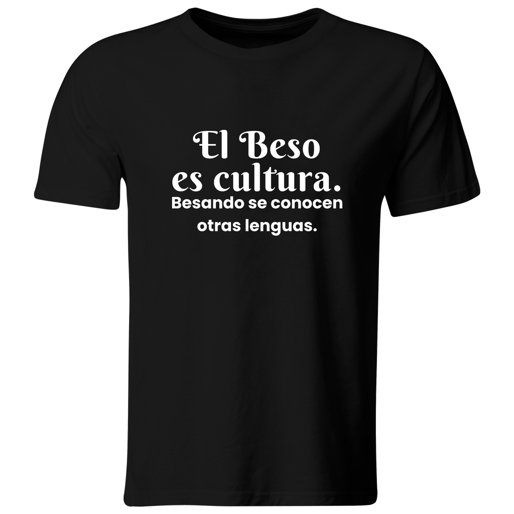 Playera Color Ic126. Frase meme: El beso es cultura