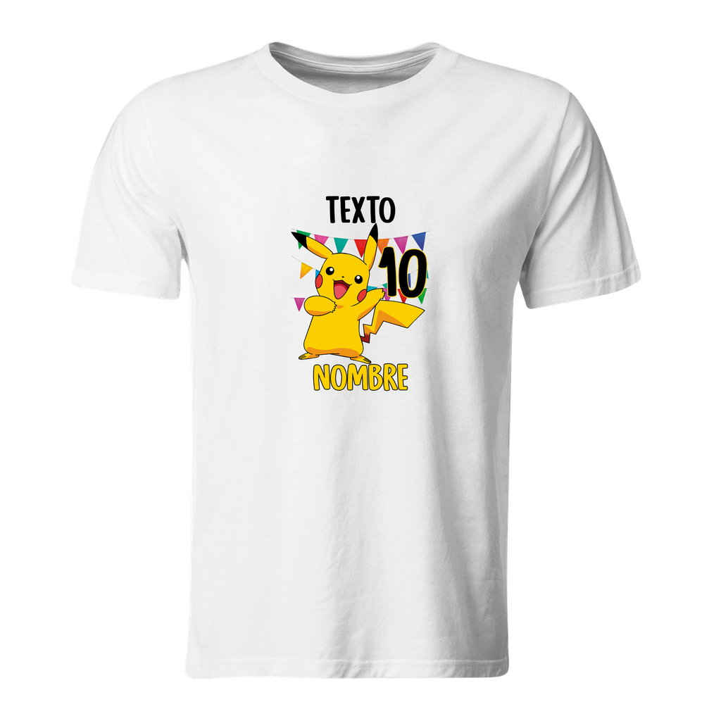 Playera Personalizada Cumpleaños Pc93. Pikachu pokemon rayo