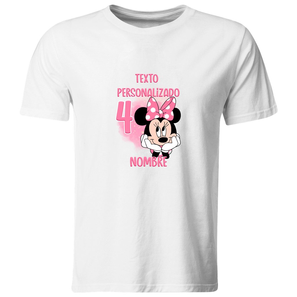 Playera Personalizada Cumpleaños Pc94. Mimi Minnie Rosa Mickey Ratoncita