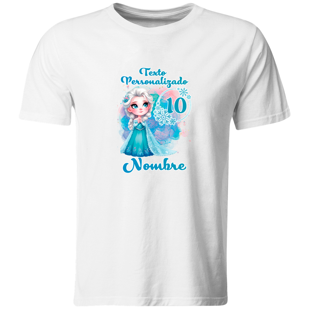 Playera Personalizada Cumpleaños Pc114. Princesa de hielo Elsa. Frozzen
