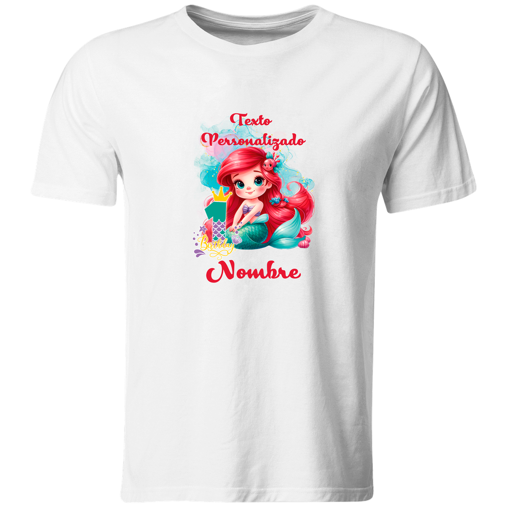 Playera Personalizada Cumpleaños Pc115. Princesa sirena sirenita mermaid.