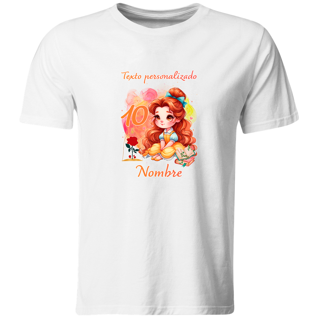Playera Personalizada Cumpleaños Pc117. Princesa Bella Belle
