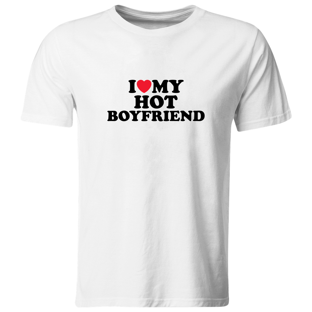 Playera Lsv48 Parejas. I Love My Hot Boyfriend. Frase Meme