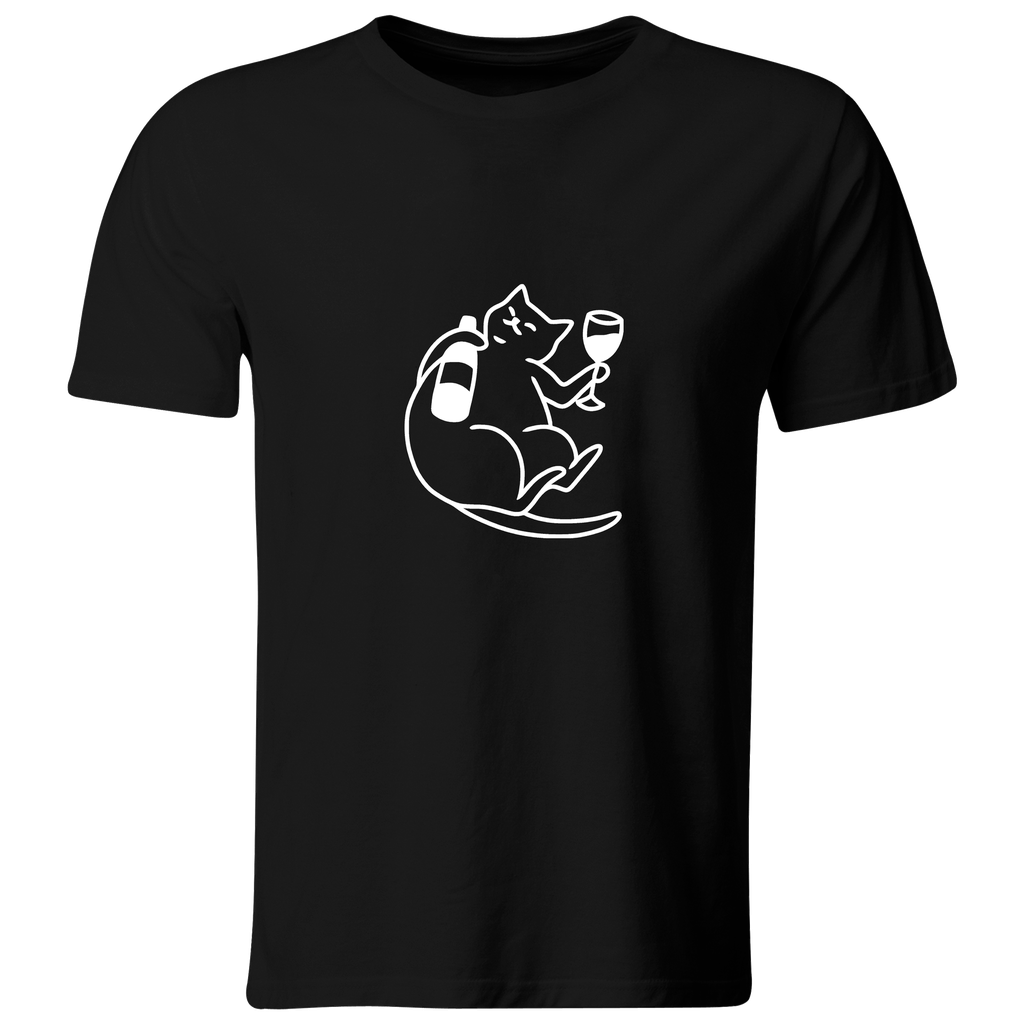 Playera Color Ic155. Meme Anime gato vino wine borracho ebrio