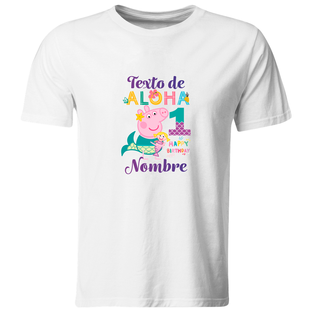 Playera Personalizada Cumpleaños Pc131. Peppa sirena mermaid cerdita