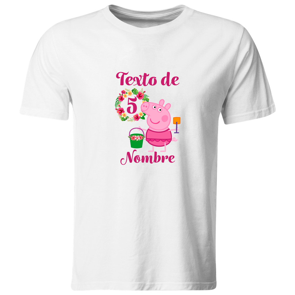 Playera Personalizada Cumpleaños Pc132. Peppa playa Aloha cerdita 