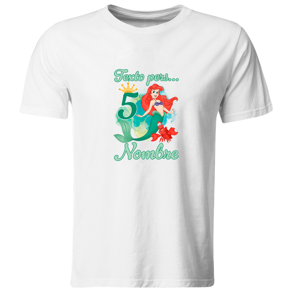 Playera Personalizada Cumpleaños Pc136. La sirenita mermaid princesa