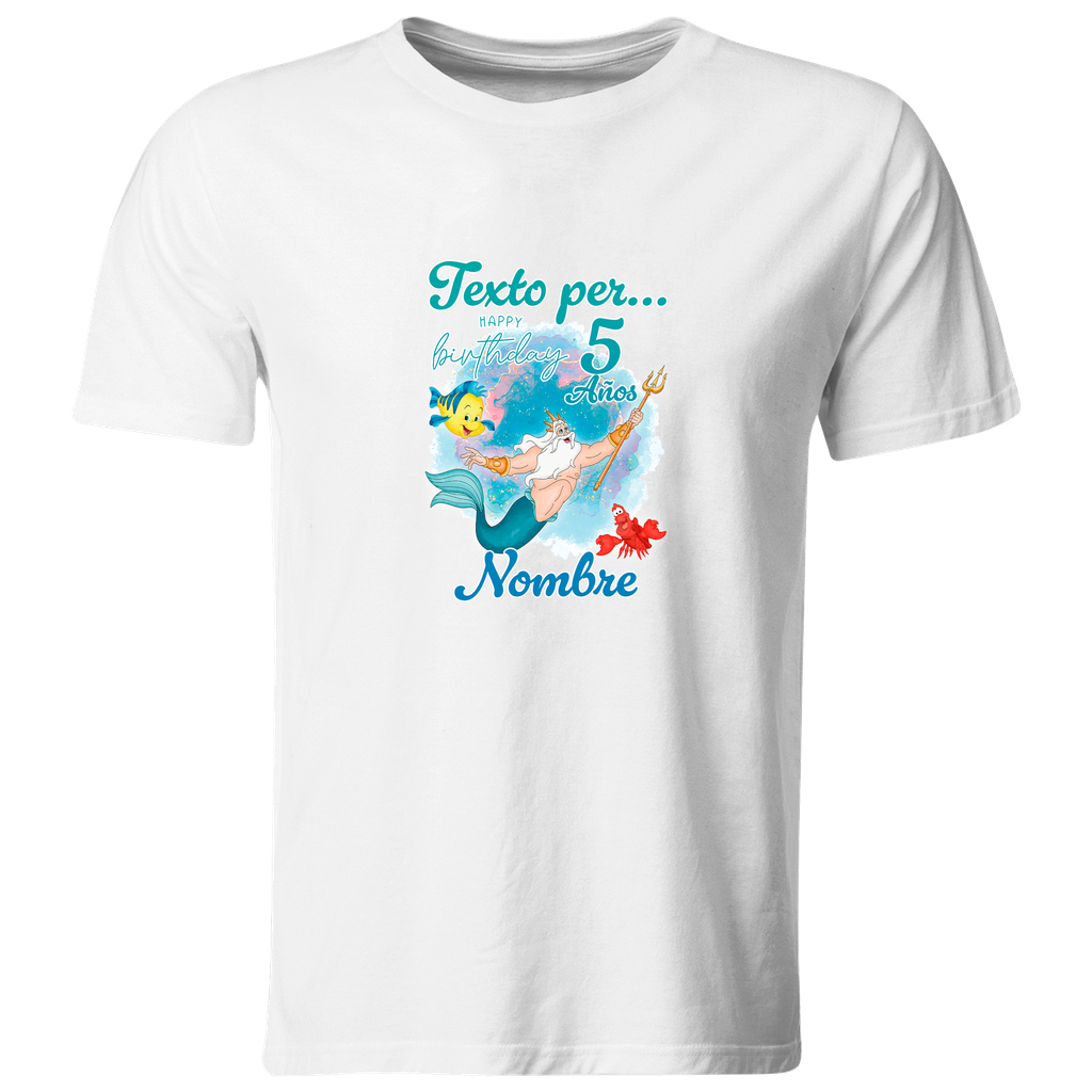 Playera Personalizada Cumpleaños Pc138. La sirenita mermaid princesa. Triton