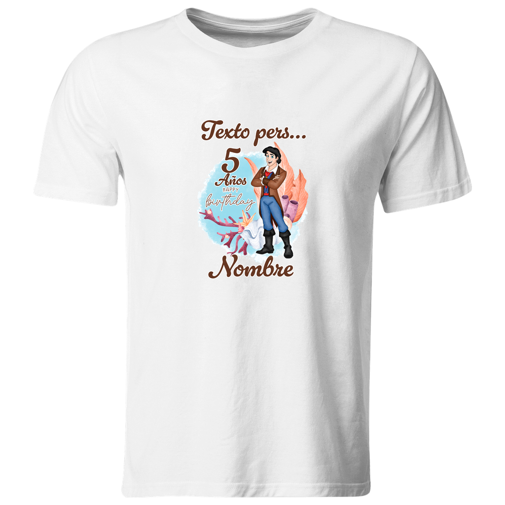 Playera Personalizada Cumpleaños Pc139. La sirenita mermaid princesa. Príncipe Eric