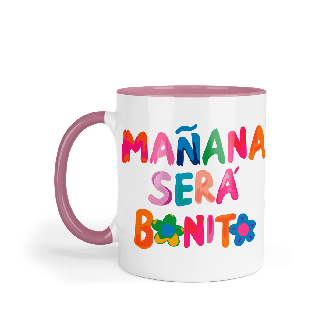 Taza Fondo Y Asa De Color Rosa. Tnfr -lk525 mañana será bonito Karol
