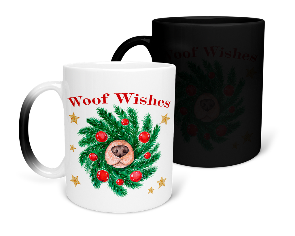 Taza Mágica 11 Oz. MAM1 TAN1. Navidad Navideña Regalos Navideños Perrito