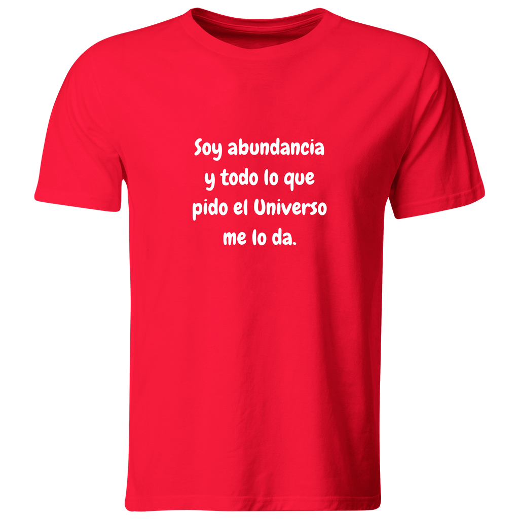 Playera Color lk740. Frase positiva "Soy abundancia"