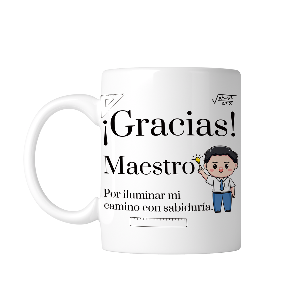 Taza Blanca Tpm31. Gracias maestro por iluminar