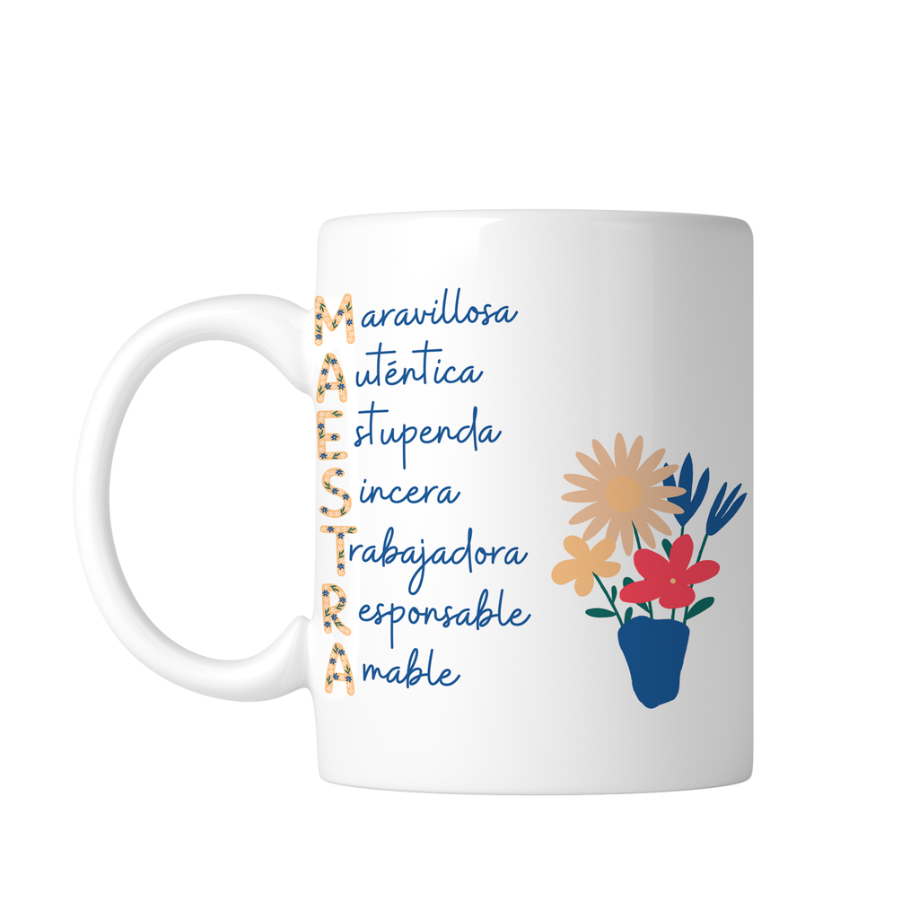 Taza Blanca Tpm33. Maestra crucigrama
