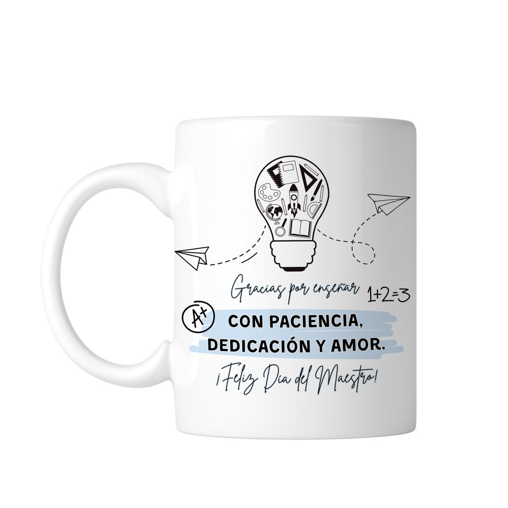 Taza Blanca Tpm36. Maetro gracias por enseñar con paciencia