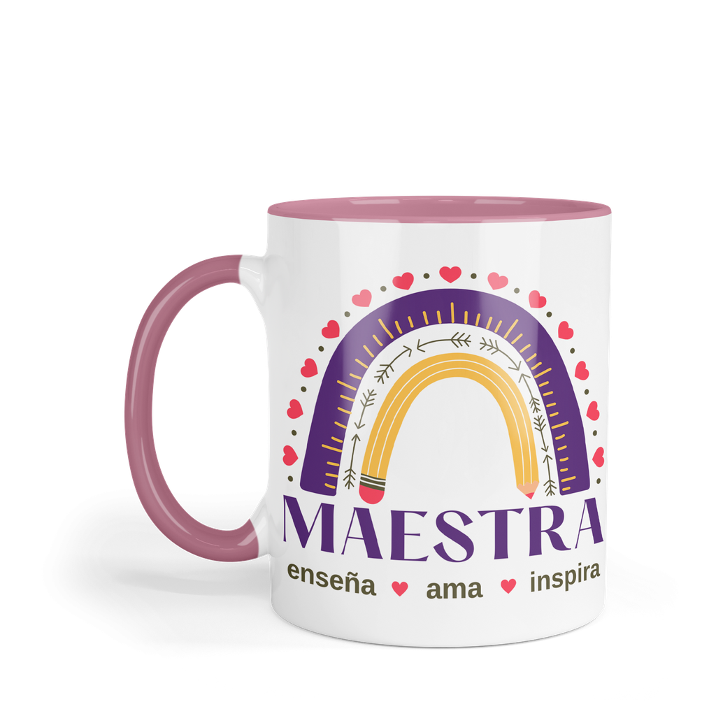 Taza Fondo Rosa Tpm26. Maestra 