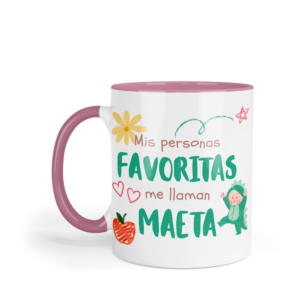 Taza Fondo Rosa Tpm43. Mis personas favoritas me llaman maeta