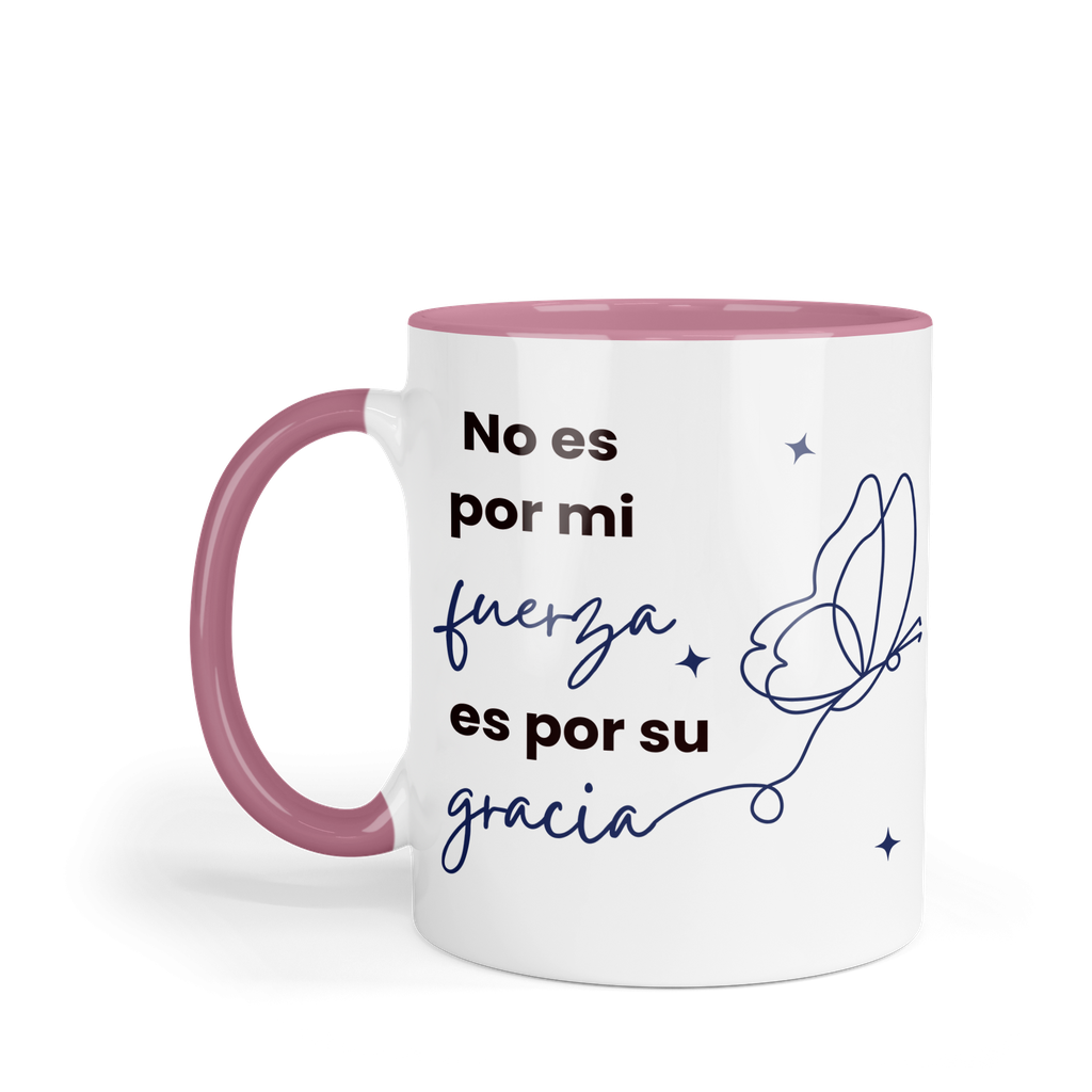 Taza fondo y asa de color FC30. Frase Cristiana Religiosa
