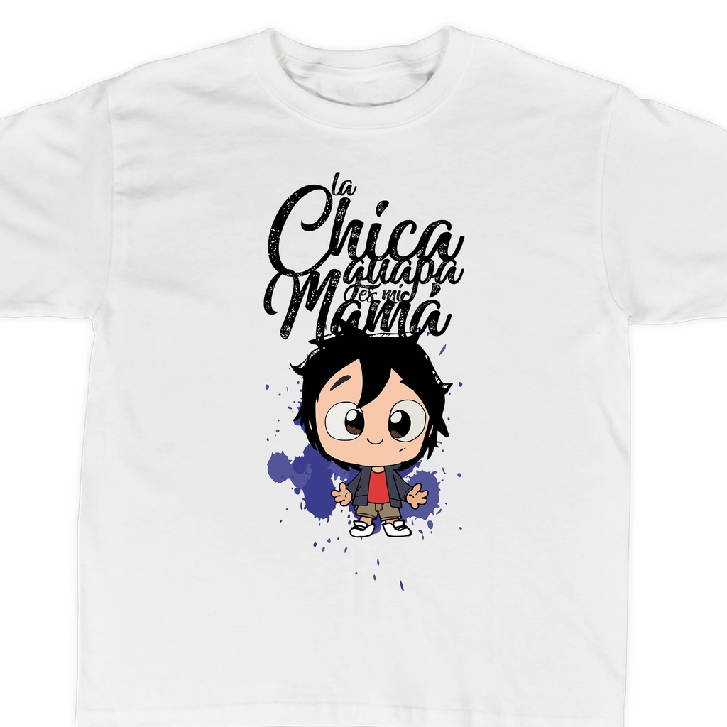 Playeras mamá e hijos:  Chica guapa | La chica guapa es mi mamá. (4 de 5)