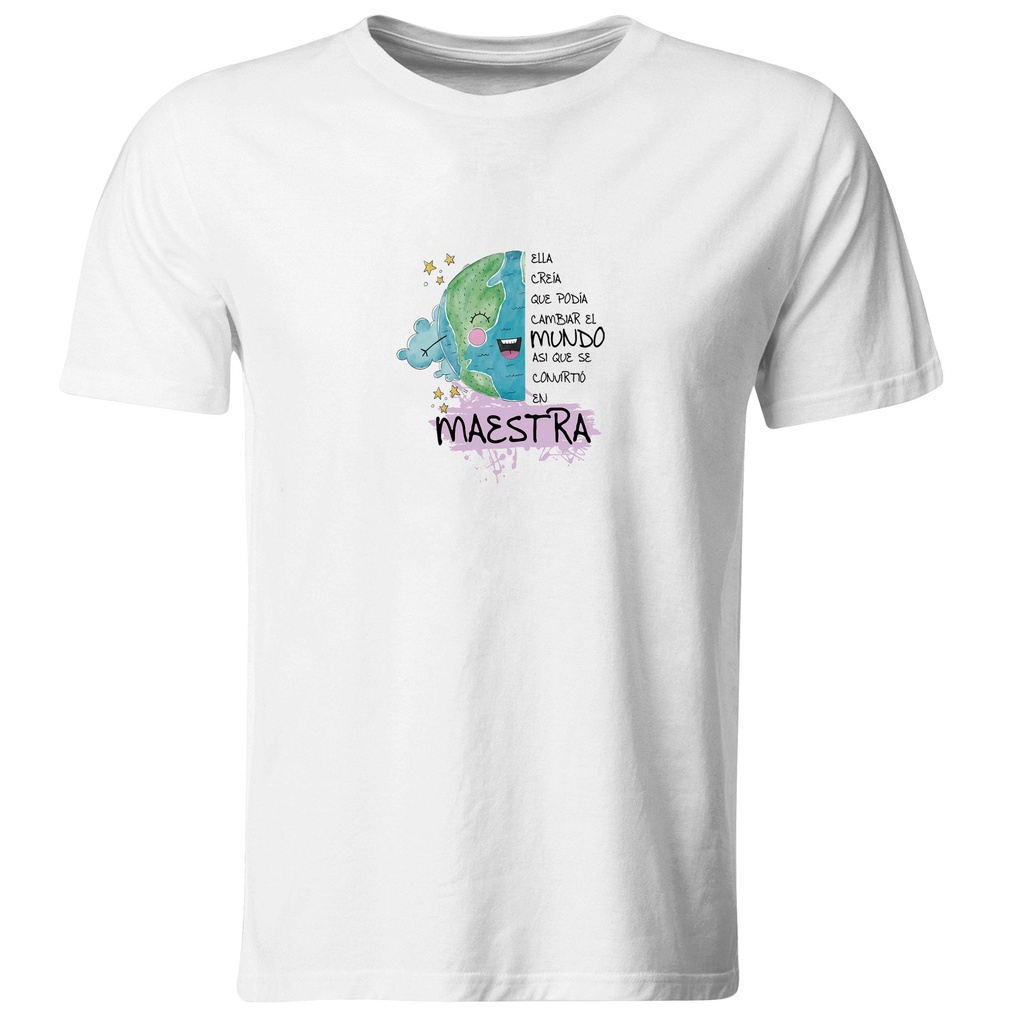 Playeras maestros. Se convirtió en maestra