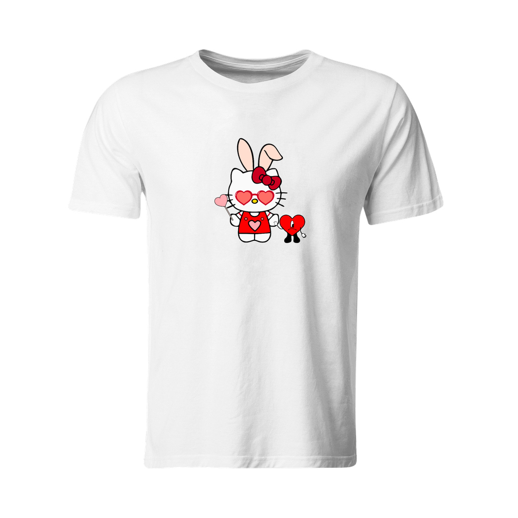 Playera Individual lk325. San Valentín bad bunny kitty anim